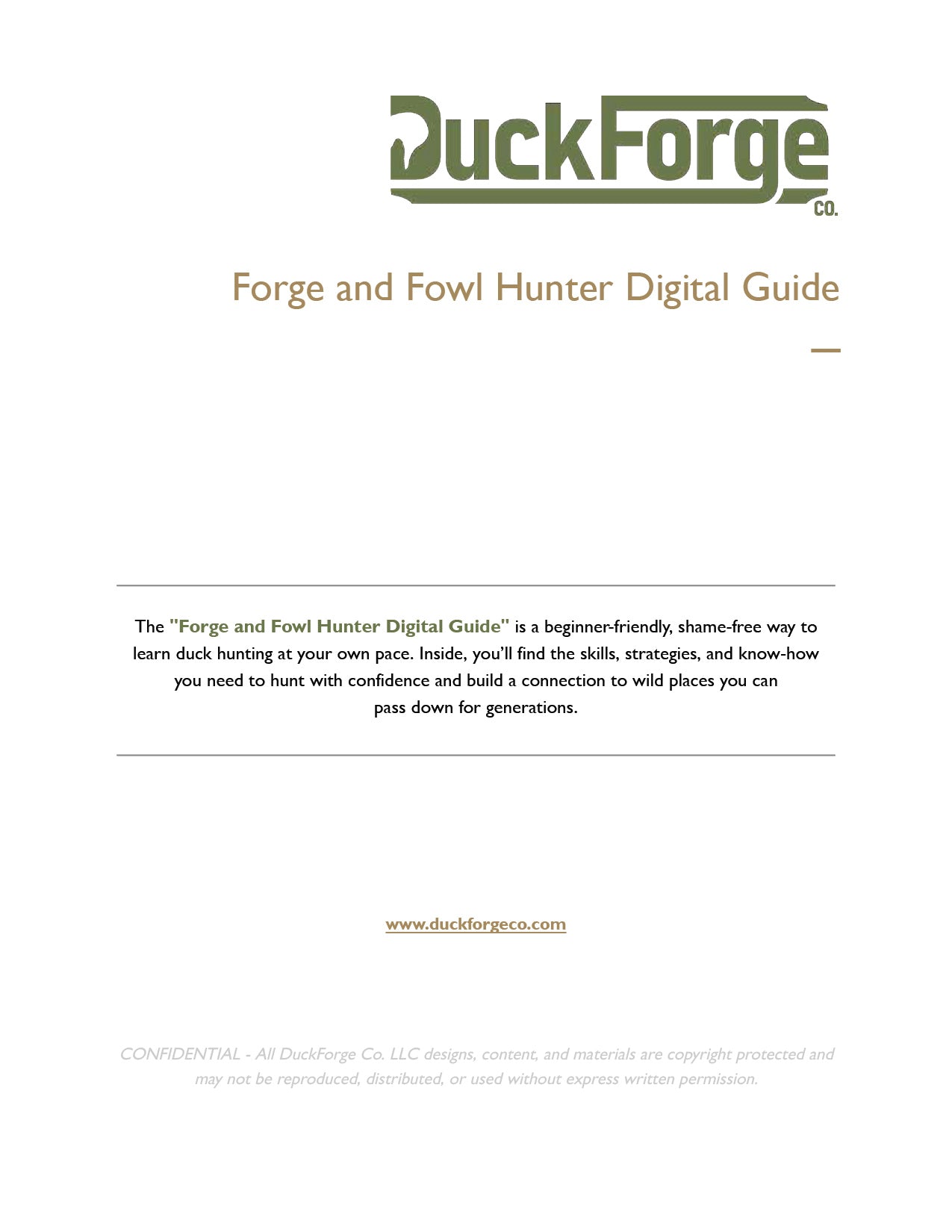 Forge & Fowl Hunter Digital Guide - 48 Pages